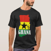 Ghana Map Ghanaian Flag Pride Tシャツ (正面)