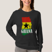 Ghana Map Ghanaian Flag Pride Tシャツ (正面)