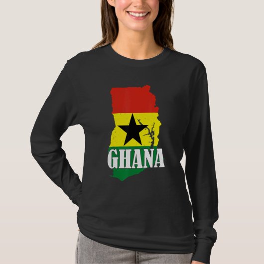 Ghana Map Ghanaian Flag Pride Tシャツ (正面)