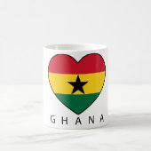 Ghana Soccer Heart "GHANA"-Herz コーヒーマグカップ (中央)