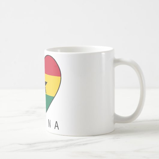 Ghana Soccer Heart "GHANA"-Herz コーヒーマグカップ (右)