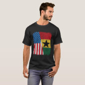Ghanaian American Flag Half USA Ghana Root Proud Tシャツ (正面フル)
