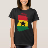 Ghanaian Flag inside Map of Ghana Tシャツ (正面)