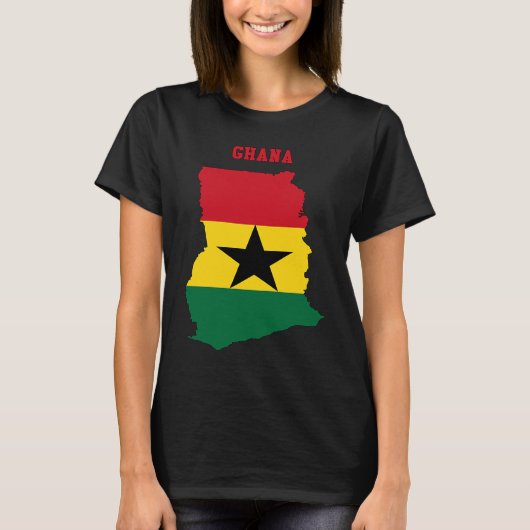Ghanaian Flag inside Map of Ghana Tシャツ (正面)