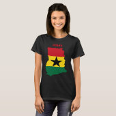 Ghanaian Flag inside Map of Ghana Tシャツ (正面フル)