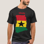 Ghanaian Flag inside Map of Ghana Tシャツ (正面)