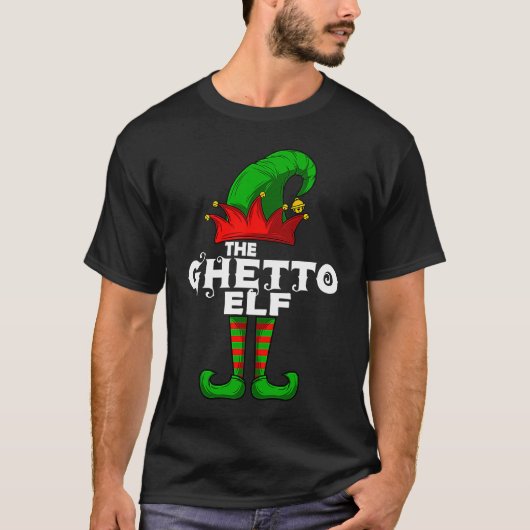 GHETTO Elf Family Christmas Group Matching PJ Tシャツ (正面)