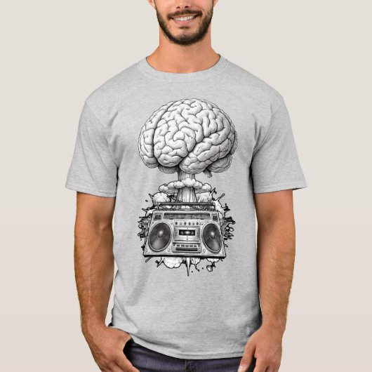 Ghettoblaster Brain Explosion Illustration  Tシャツ (正面)