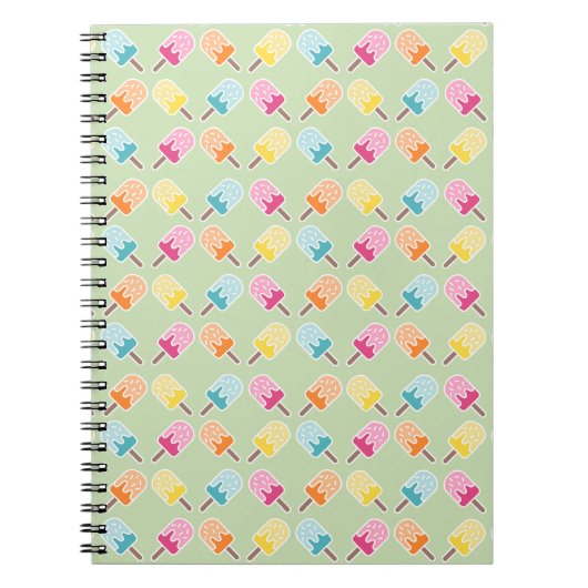 Ghiacciolo notebook - Colorful Popsicle Pattern ノートブック (正面)