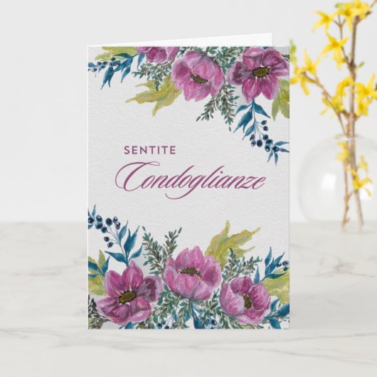 Ghirlanda di Anemoni – Sentite Condoglianze カード (黄色い花)