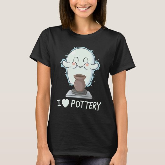 Ghos Halloween For Women I Love Pottery Tシャツ (正面)