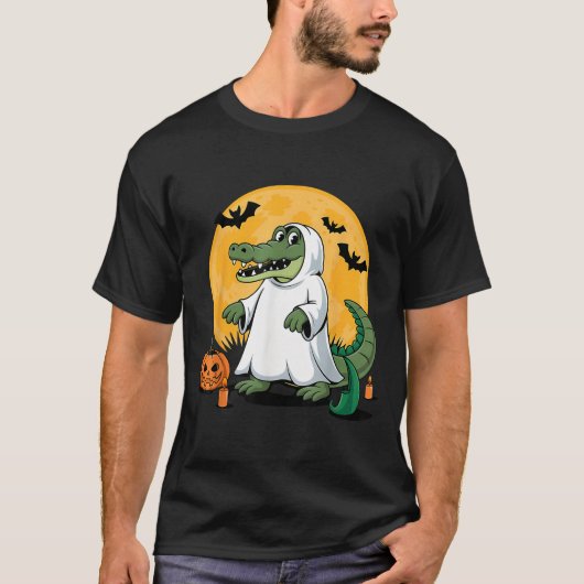 Ghost Alligator Halloween Soky Gator Lovers Tシャツ (正面)
