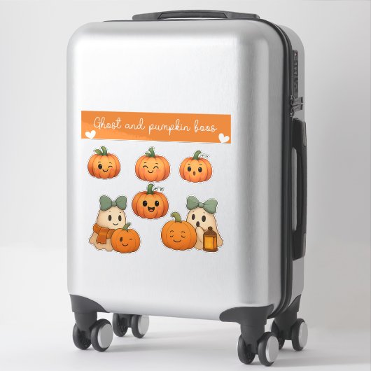 Ghost and Pumpkin Boos Sticker Sheet  シール (スーツケース)