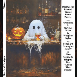 Ghost at Haunted Halloween Bar EA2L Decoupage 薄葉紙