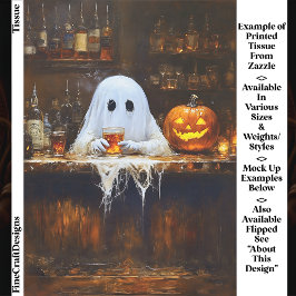 Ghost at Haunted Halloween Bar EA2R Decoupage 薄葉紙