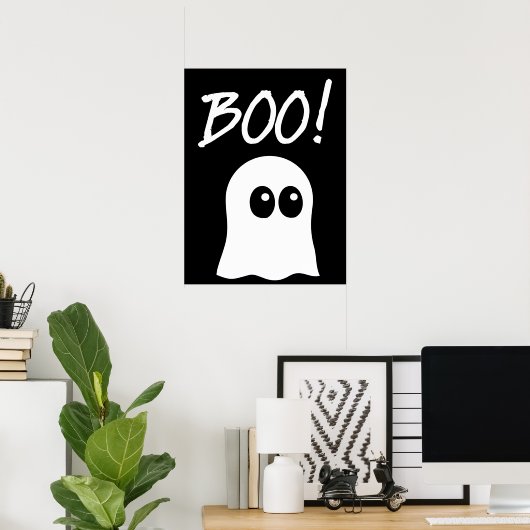 Ghost Boo, cute ghost design ポスター (ホームオフィス)