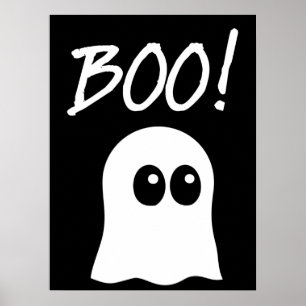 Ghost Boo, cute ghost design ポスター