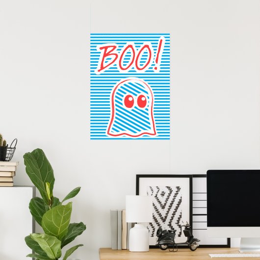 Ghost, Boo!, funny poster, typography poster, ポスター (ホームオフィス)