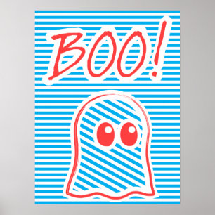 Ghost, Boo!, funny poster, typography poster, ポスター