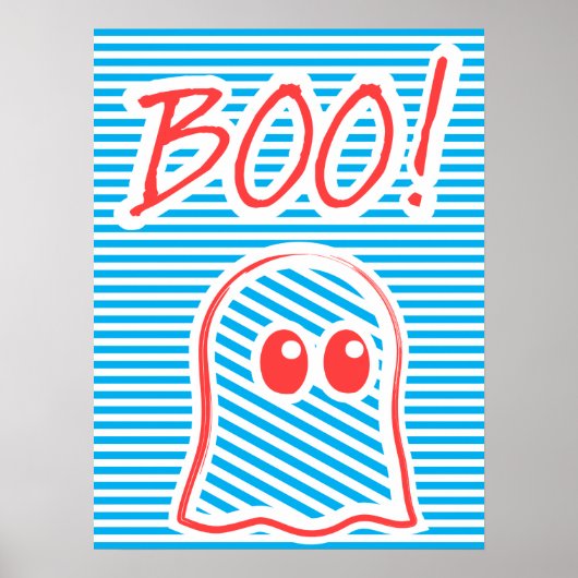 Ghost, Boo!, funny poster, typography poster, ポスター (正面)