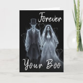 Ghost Boo Gothic Husband Wife Halloween Birthday カード (正面)