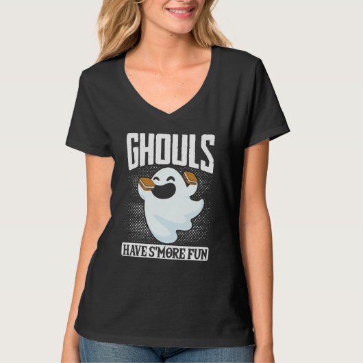 Ghost Camping Halloween Ghouls Have SMore Fun Cost Tシャツ (正面)