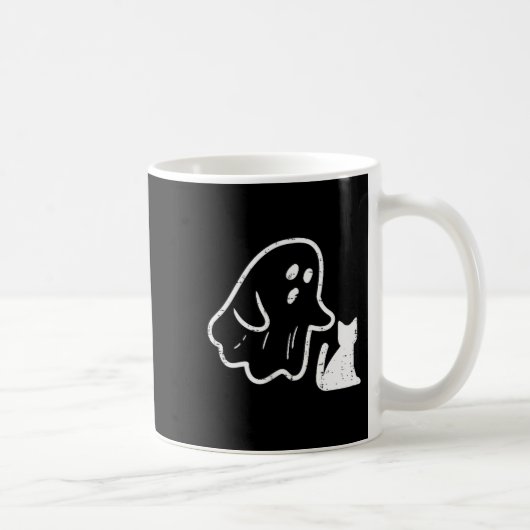 Ghost Cat Cket Funny Halloween Costume Men Women K コーヒーマグカップ (右)