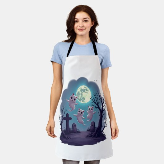 Ghost Cat Parade エプロン (着用した状態)