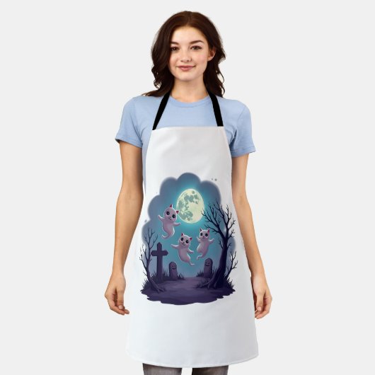 Ghost Cat Parade エプロン (着用した状態)