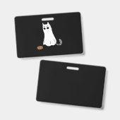 Ghost Cat Pumpkin Halloween バッジ (正面＆裏面)