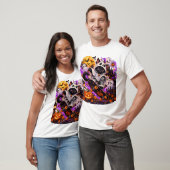 Ghost Cat Skateboard Halloween Tシャツ (ユニセックス)