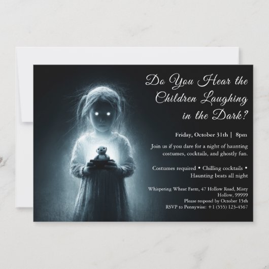 Ghost Child Halloween Costume Party Invitation 招待状 (正面)