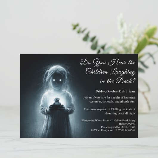 Ghost Child Halloween Costume Party Invitation 招待状 (スタンド正面)