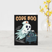 Ghost Code Boo In The Icu Nursing Gift For Hallowe カード (黄色い花)