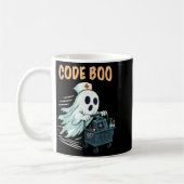 Ghost Code Boo In The Icu Nursing Gift For Hallowe コーヒーマグカップ (左)
