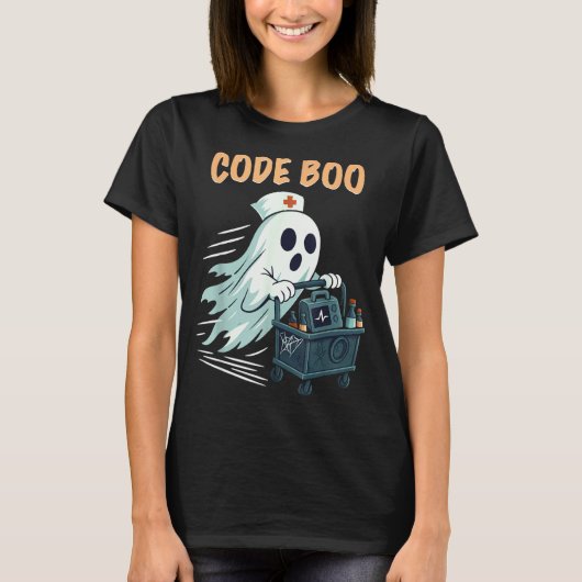 Ghost Code Boo In The Icu Nursing Gift For Hallowe Tシャツ (正面)