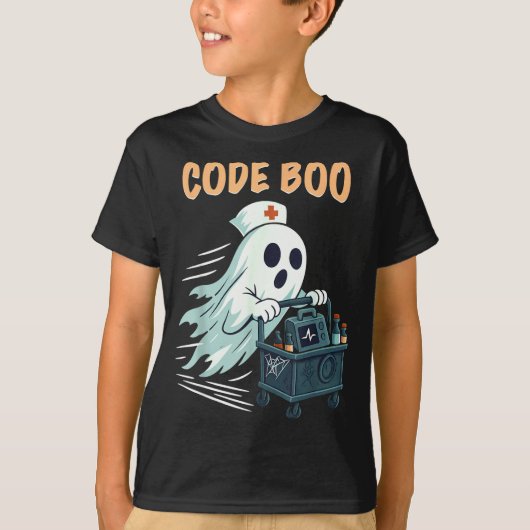 Ghost Code Boo In The Icu Nursing Gift For Hallowe Tシャツ (正面)