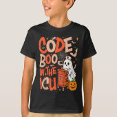Ghost Code Boo In The Icu Nursing Nurse Halloween  Tシャツ (正面)