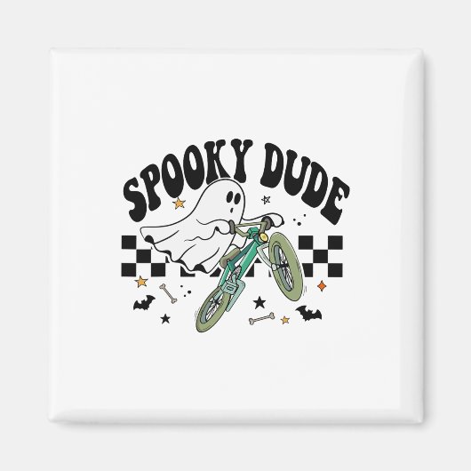 Ghost Cycling Bicycle Bike Retro Halloween Party C マグネット (正面)