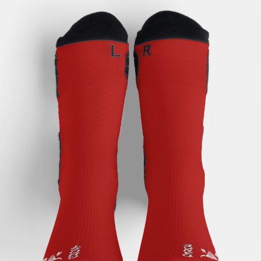 Ghost Dance red high performance socks ソックス (上部)