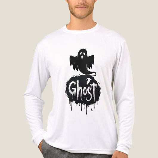 Ghost – Dark Horror Dripping Text Art トライブレンドＴシャツ (正面)