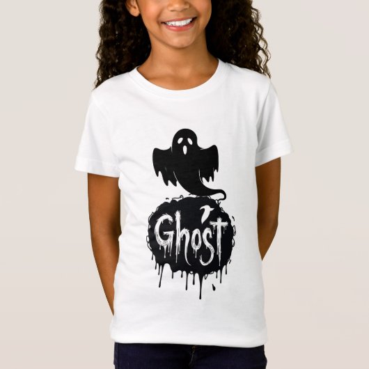 Ghost – Dark Horror Dripping Text Art Tシャツ (正面)
