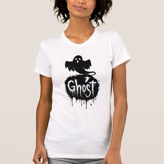 Ghost – Dark Horror Dripping Text Art Tシャツ (正面)