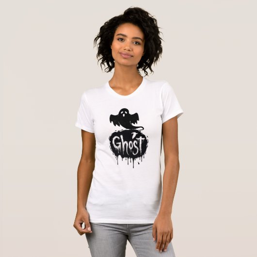 Ghost – Dark Horror Dripping Text Art Tシャツ (正面フル)