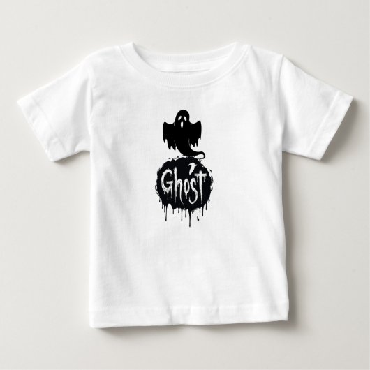 Ghost – Dark Horror Dripping Text Art T-Shirt ベビーTシャツ (正面)