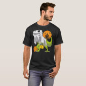 Ghost Dinosaur Funny T Rex Halloween Shirt For Boy Tシャツ (正面フル)
