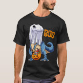Ghost Dinosaur T Rex Funny Boo Halloween Boys Men  Tシャツ (正面)