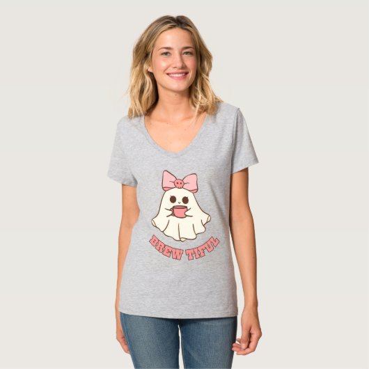 Ghost Drink Coffee T-Shirt Tシャツ (正面フル)