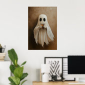 Ghost Drinking Bourbon Cocktail Print, Ghost Bar ポスター (ホームオフィス)