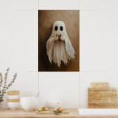 Ghost Drinking Bourbon Cocktail Print, Ghost Bar ポスター (キッチン)